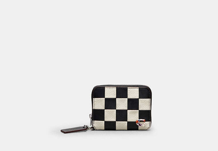 Restored Upcrafted Checkerboard Zip Around Wallet