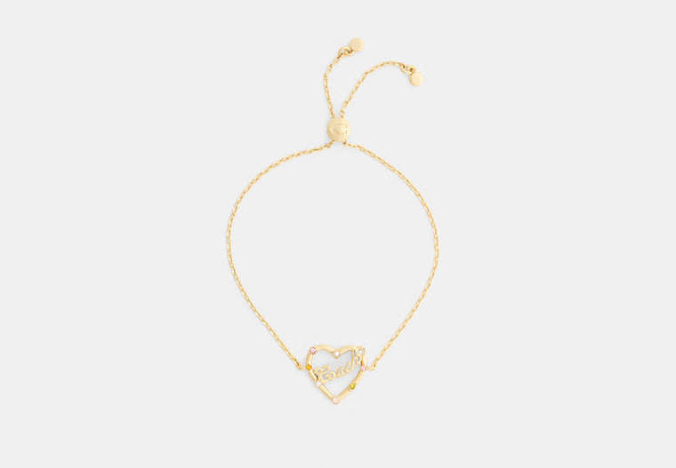 Coach Script Heart Slider Bracelet