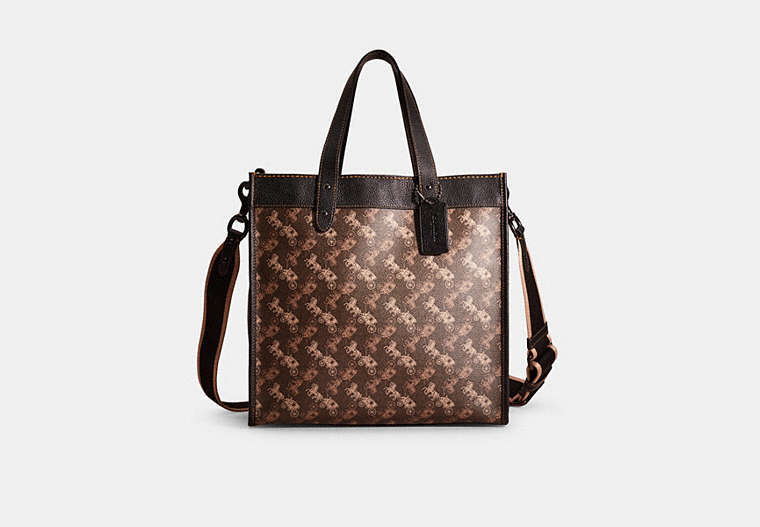 Restored Field Tote With Horse And Carriage Print