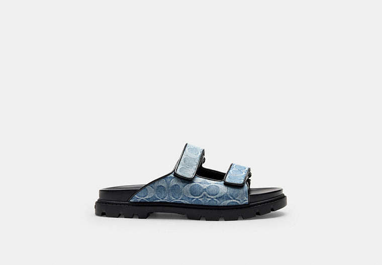 Double Banded Sandal In Signature Denim