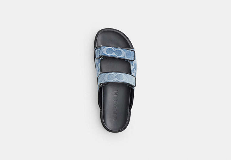 Double Banded Sandal In Signature Denim
