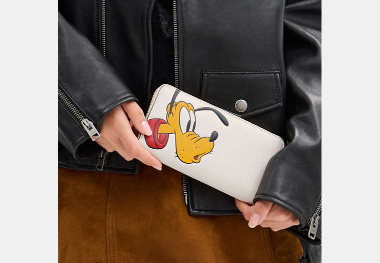 Disney X Coach Essential Accordion Zip Wallet With Pluto