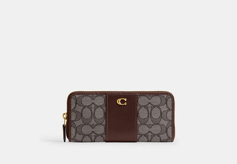 Essential Slim Accordion Zip Wallet In Signature Jacquard