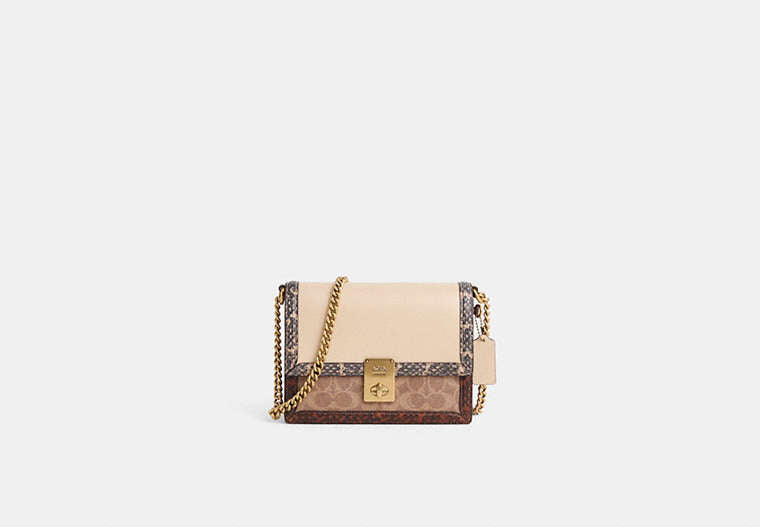 Restored Hutton Shoulder Bag In Signature Canvas With Snakeskin Detail