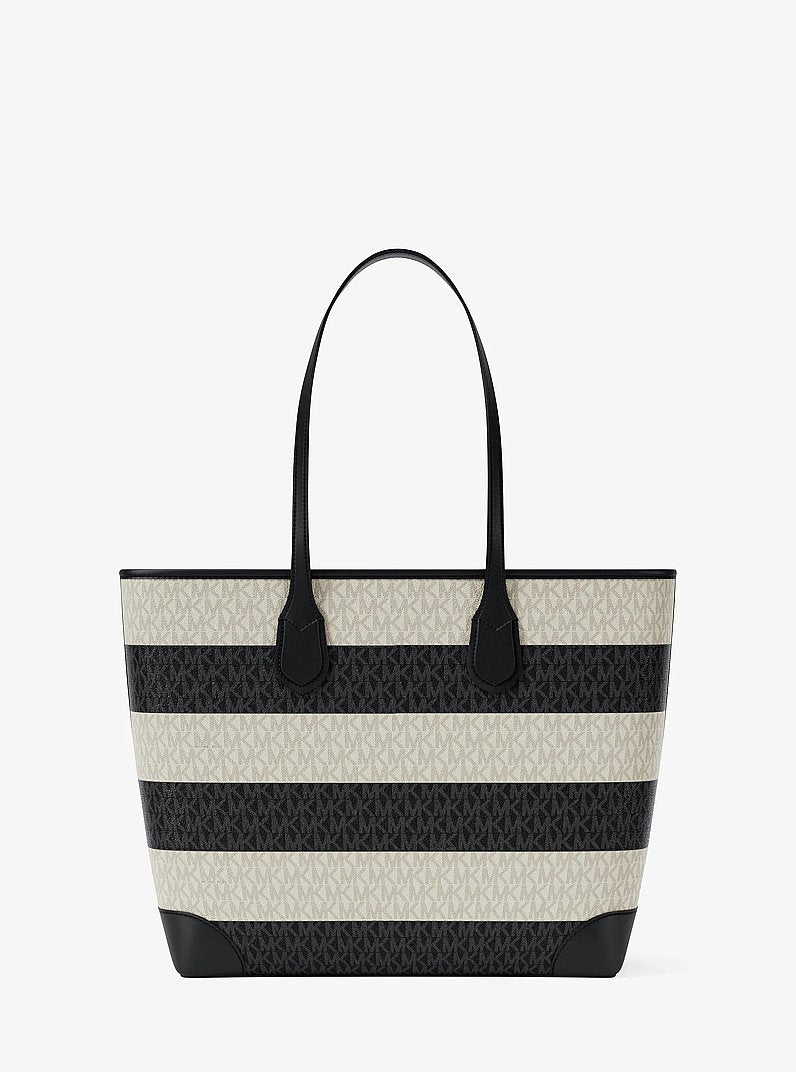 Eva Large Striped Signature Logo Tote Bag