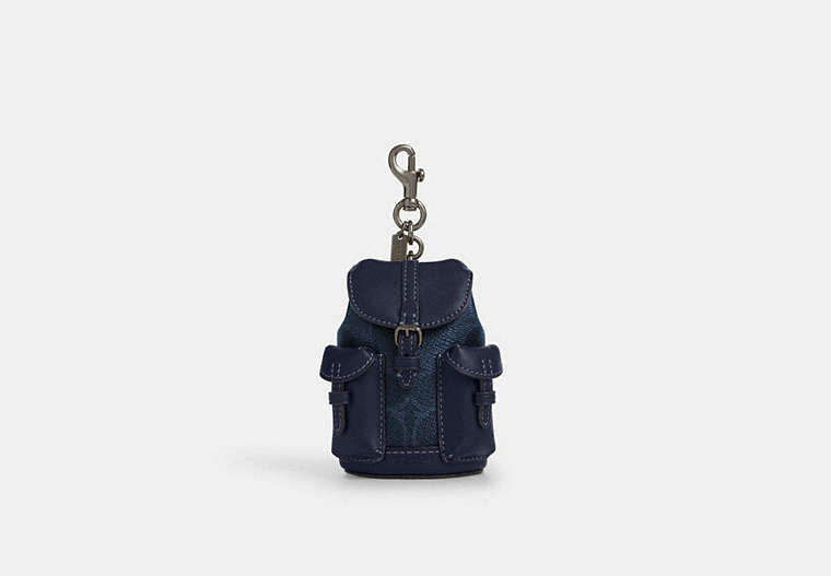 Mini Warner Backpack Bag Charm In Signature Canvas