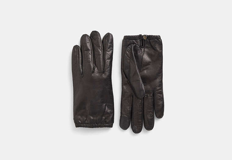 Restored Sculpted Signature Gathered Leather Tech Gloves