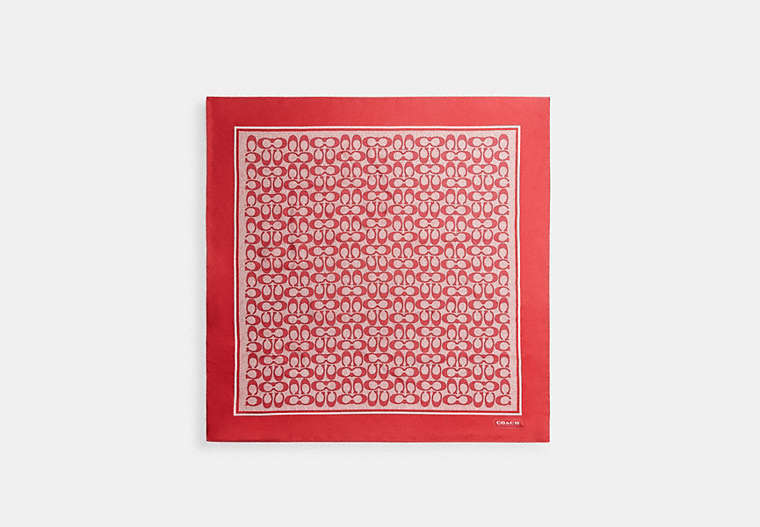 Textured Signature Print Silk Square Scarf