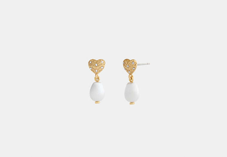 Heart Pearl Drop Earrings