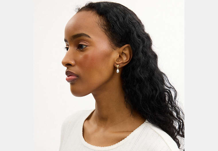 Heart Pearl Drop Earrings