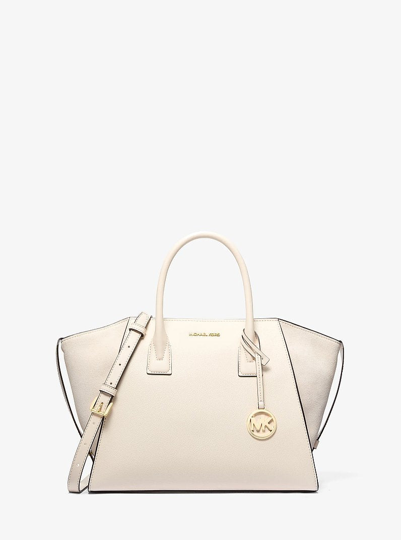 Avril Large Leather and Suede Satchel