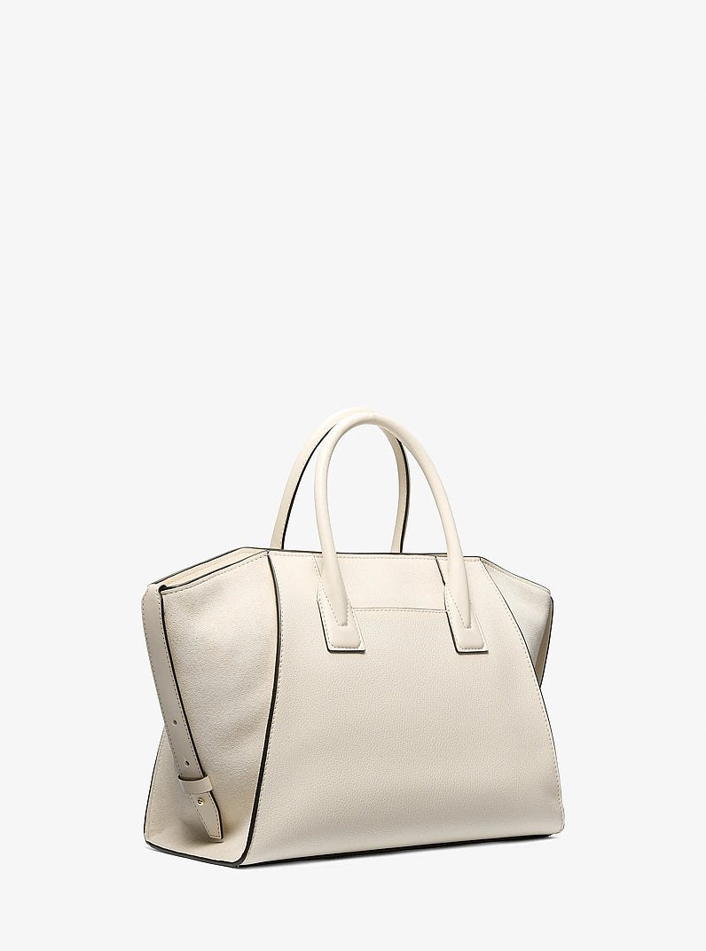Avril Large Leather and Suede Satchel