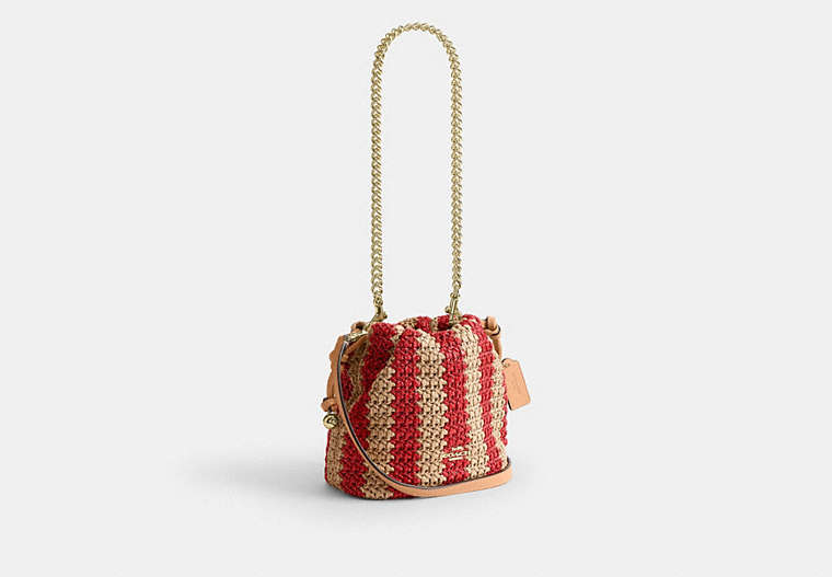 Faye Mini Drawstring Bag With Stripes