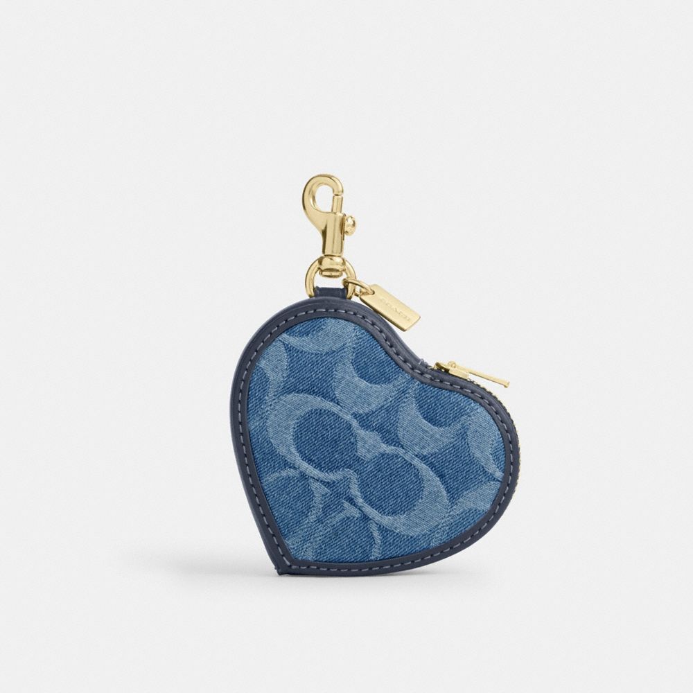 Mini Rowan Bag Charm In Signature Denim