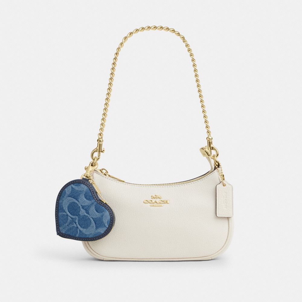 Mini Rowan Bag Charm In Signature Denim
