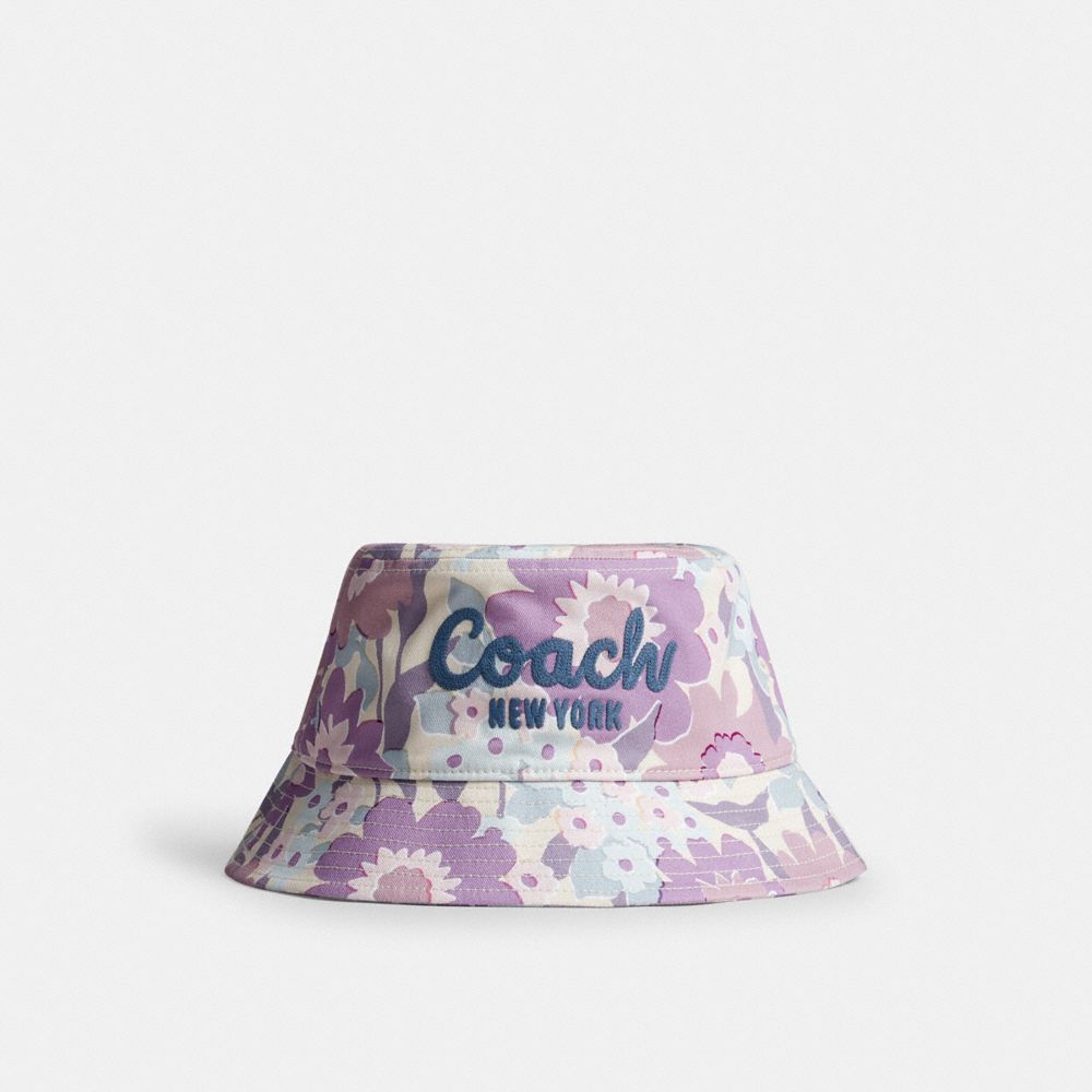 Coach Script Floral Print Bucket Hat