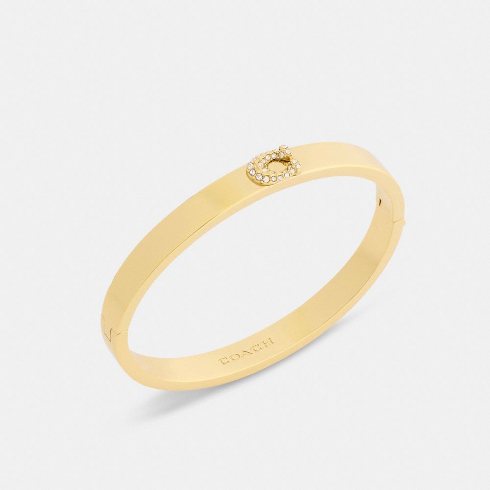 Pavé C Hinged Bangle