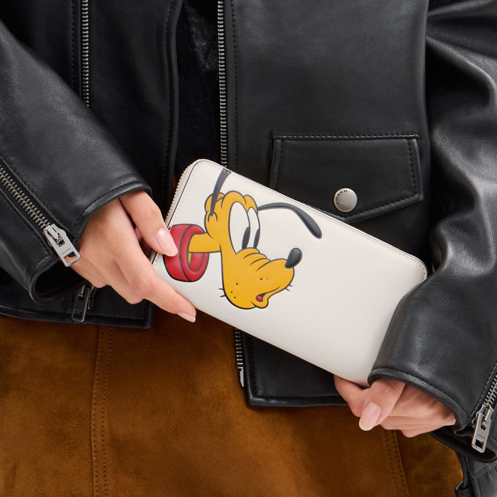 Disney X Coach Essential Accordion Zip Wallet With Pluto