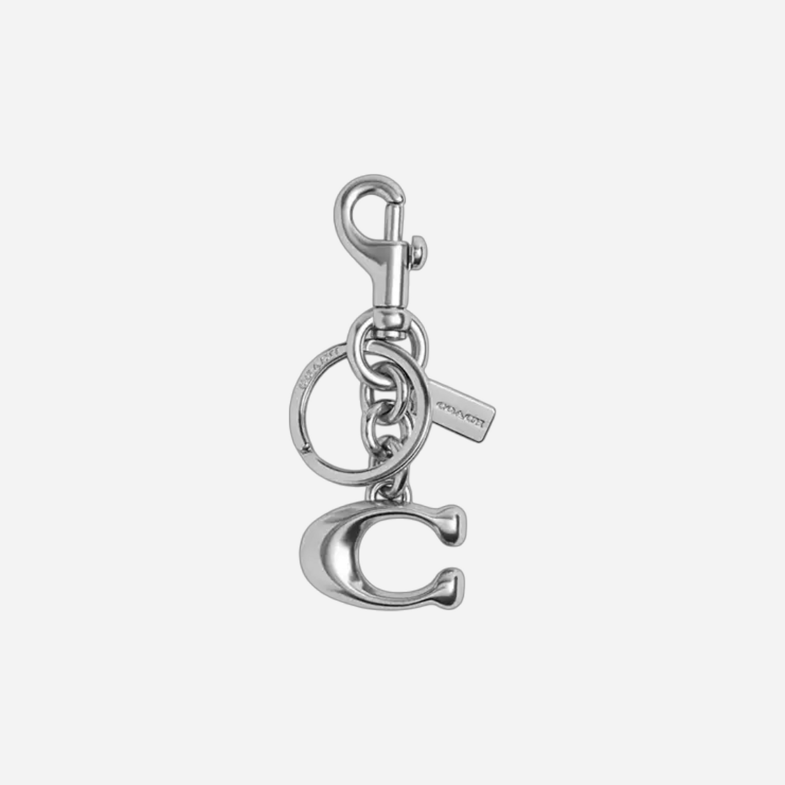 Coach Signature Bag Charm Silver