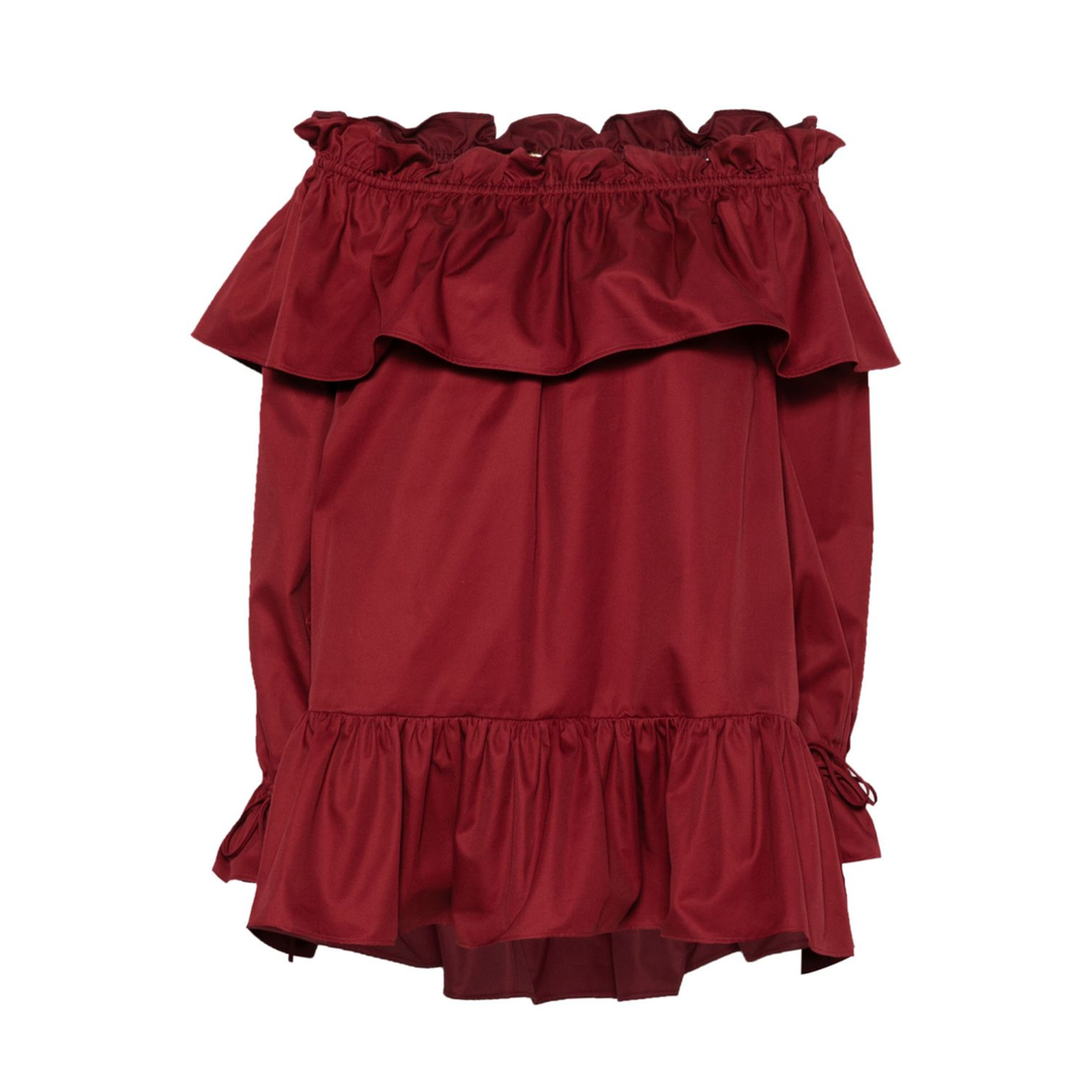 Ruffled Dress in Cotton Twill
