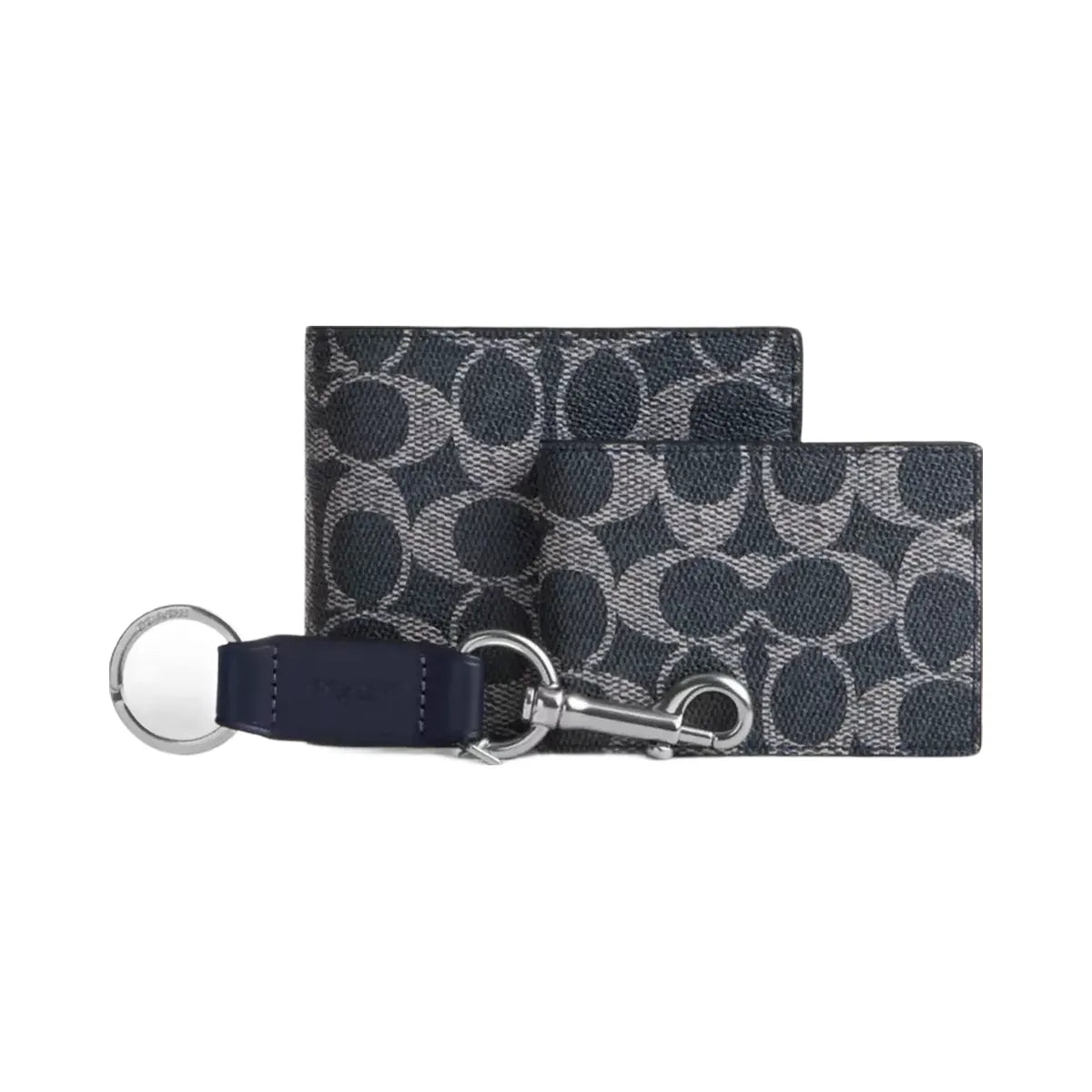 Coach Boxed 3-In-1 Wallet Gift Set In Signature Canvas in Silver Denim Chalk