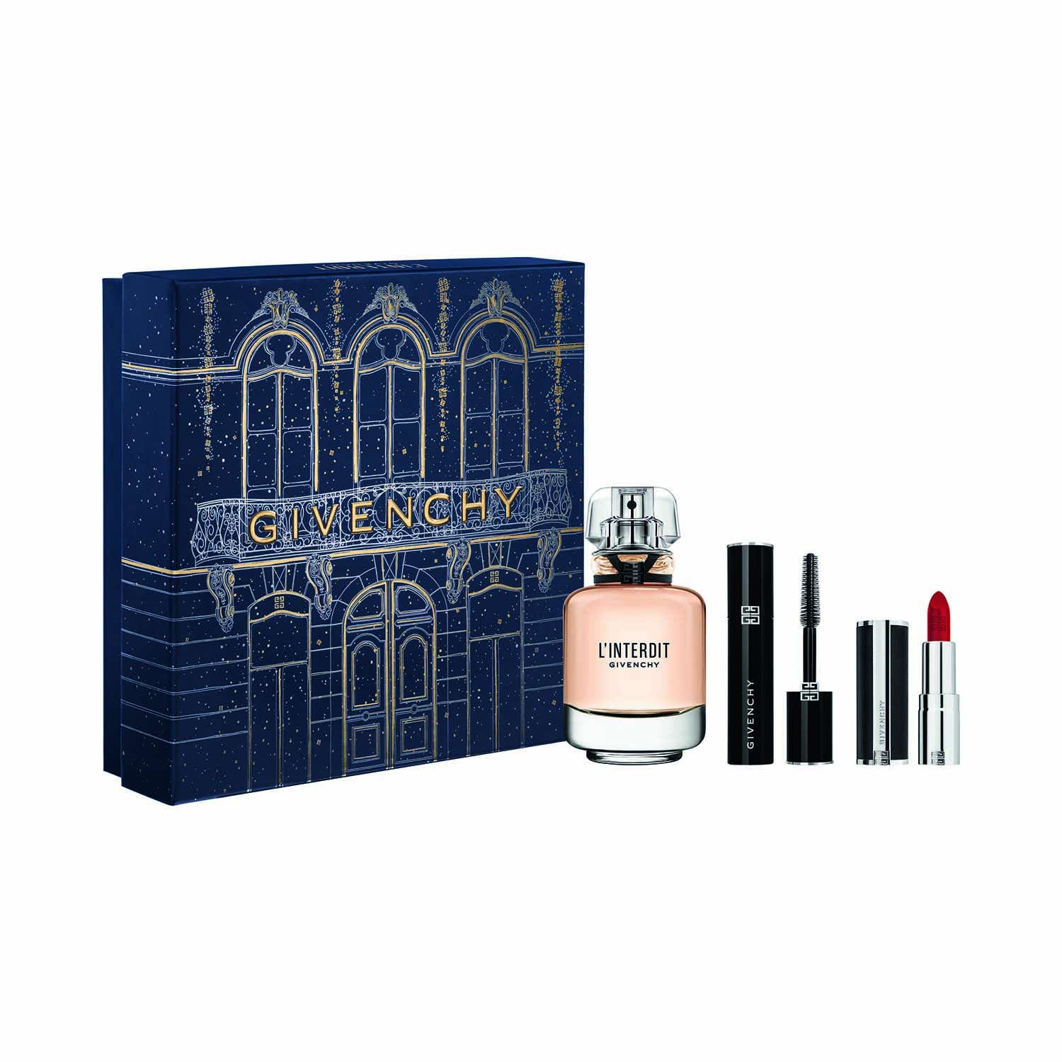 Givenchy L'Interdit Edp+Mini L'Interdit Mascara+Le Rouge Intense Silk 333 Set (3 pcs) - Givenchy