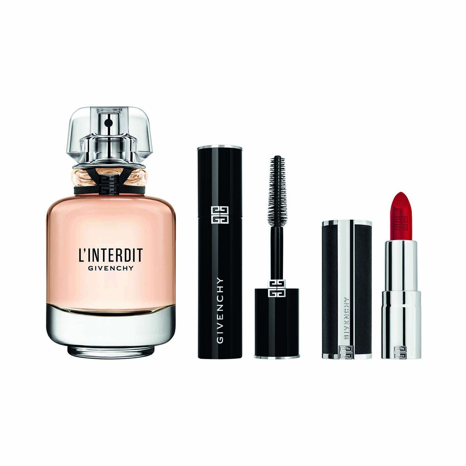 Givenchy L'Interdit Edp+Mini L'Interdit Mascara+Le Rouge Intense Silk 333 Set (3 pcs) - Givenchy