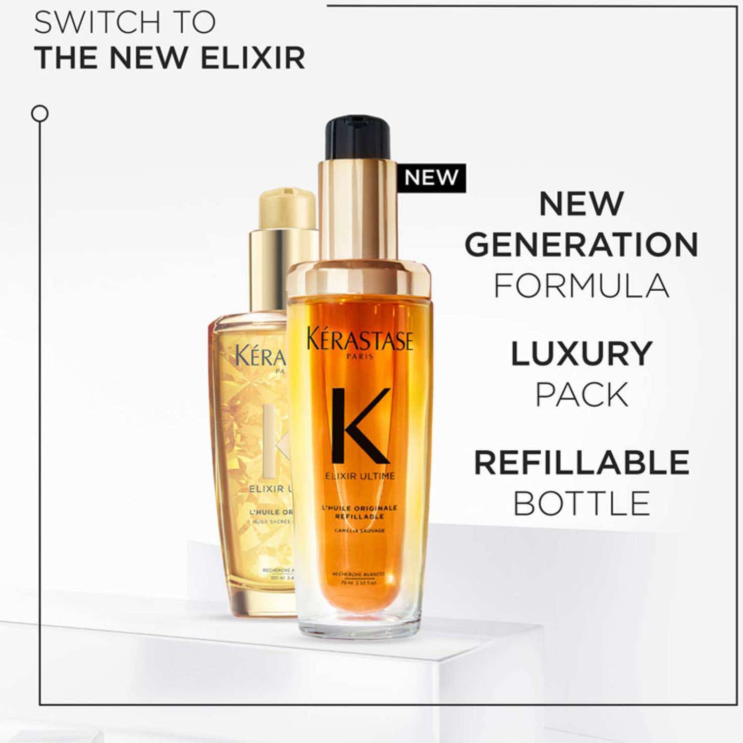 Kerastase Elixir Ultime Hair Oil-In-Serum Refillable + Oil-In-Serum Refill Combo - KERASTASE