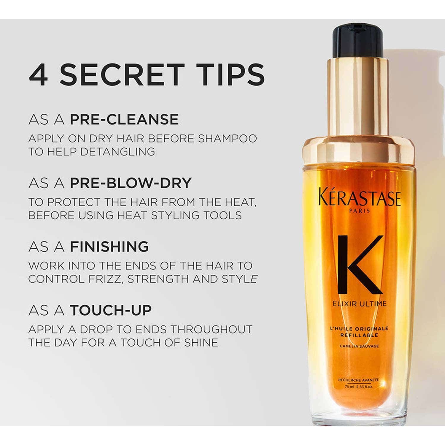 Kerastase Elixir Ultime Hair Oil-In-Serum Refillable + Oil-In-Serum Refill Combo - KERASTASE