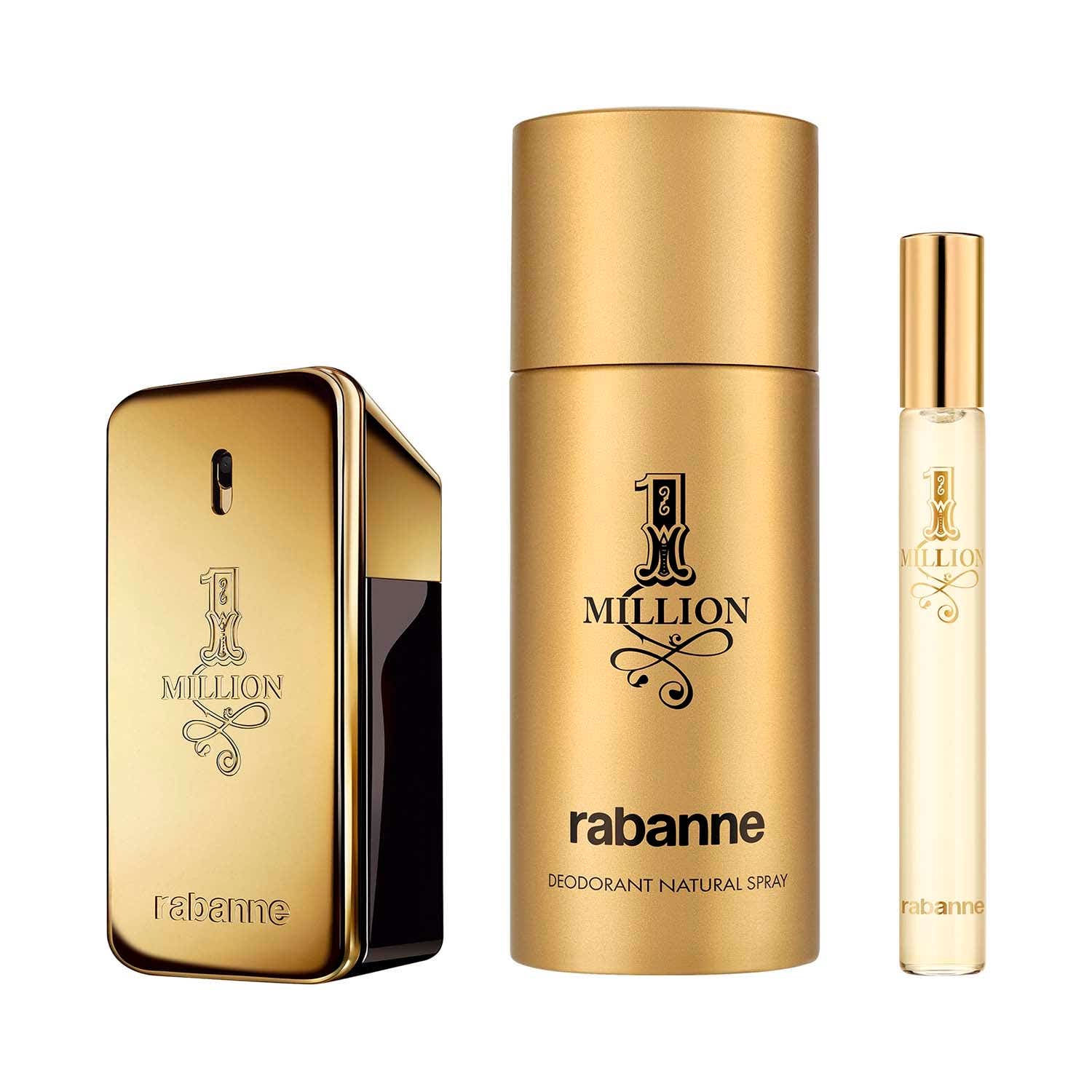 Rabanne 1 Million Eau De Toilette, Deodorant Spray and Travel Spray (3 pcs) - Rabanne