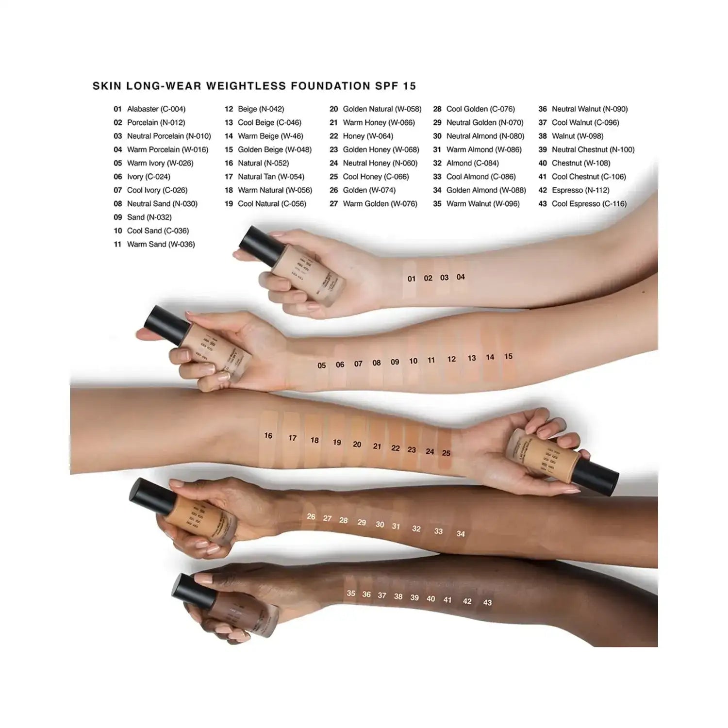 Bobbi Brown Skin Long Wear SPF 15 Weightless Foundation - Warm Natural (W-056) (30 ml) - Bobbi Brown