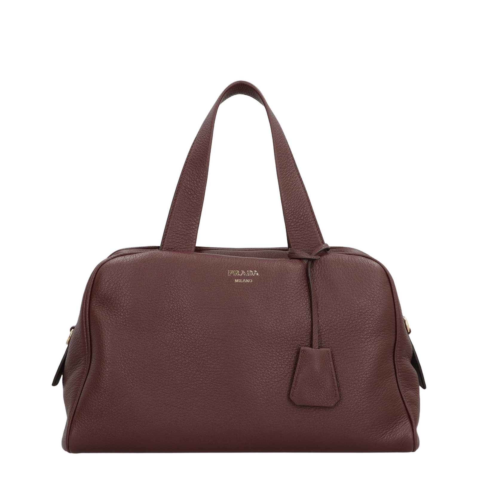 Bowling Bag in Grainy Leather Brown