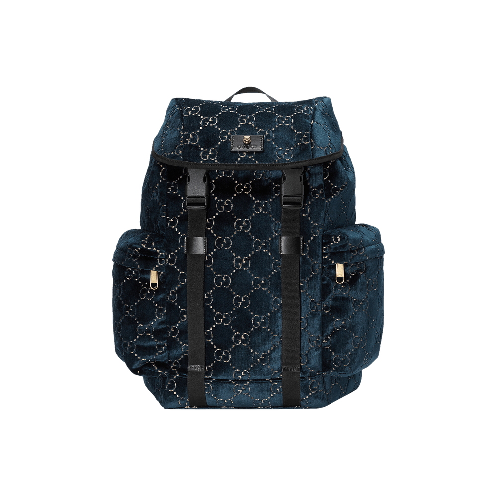 Gucci GG Velvet Medium Backpack Blue