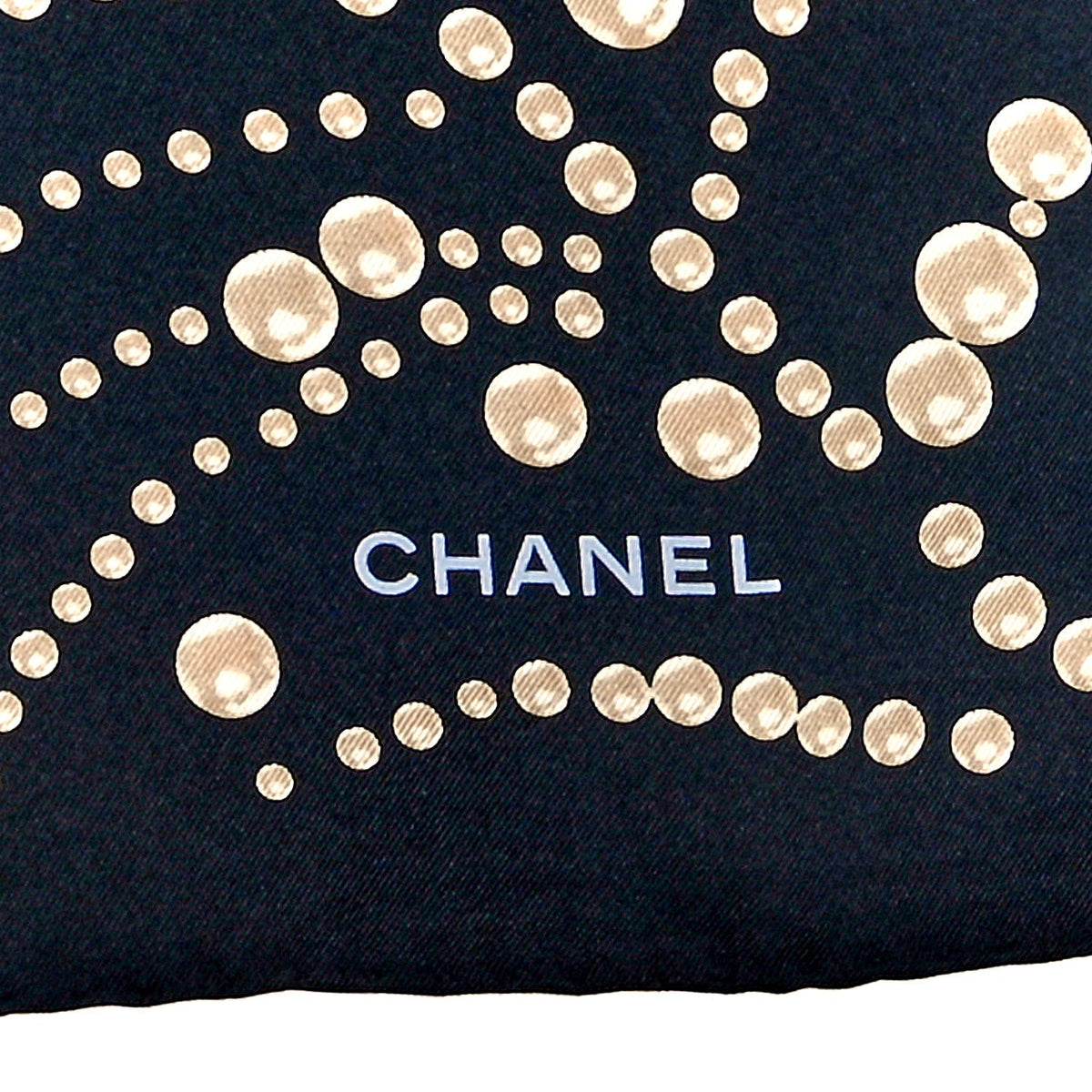 Chanel Silk N°5 Perfume Square Scarf Black Multicolor