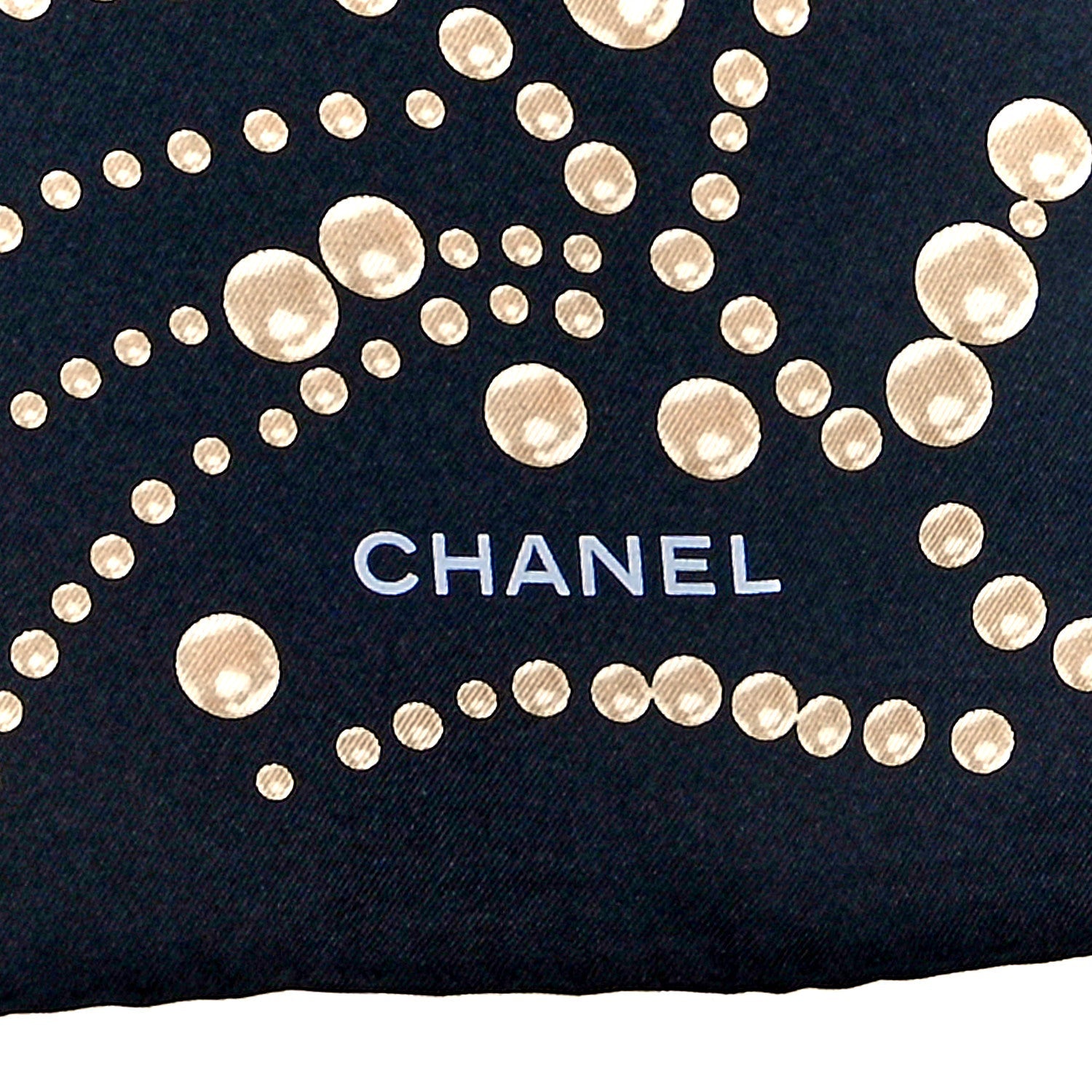 Chanel Silk N°5 Perfume Square Scarf Black Multicolor