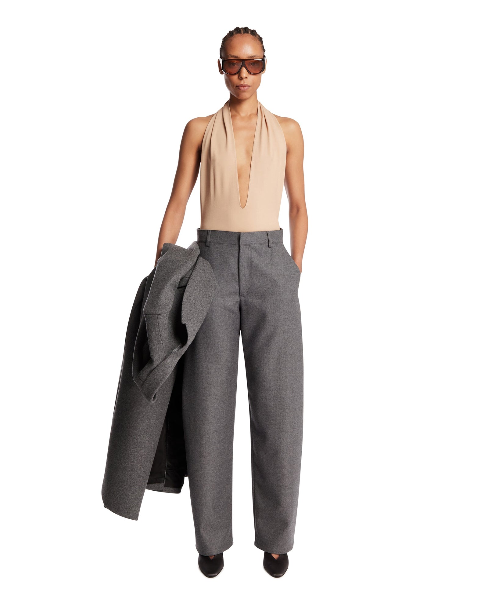 Gucci Body Con Scollo All'americana Beige