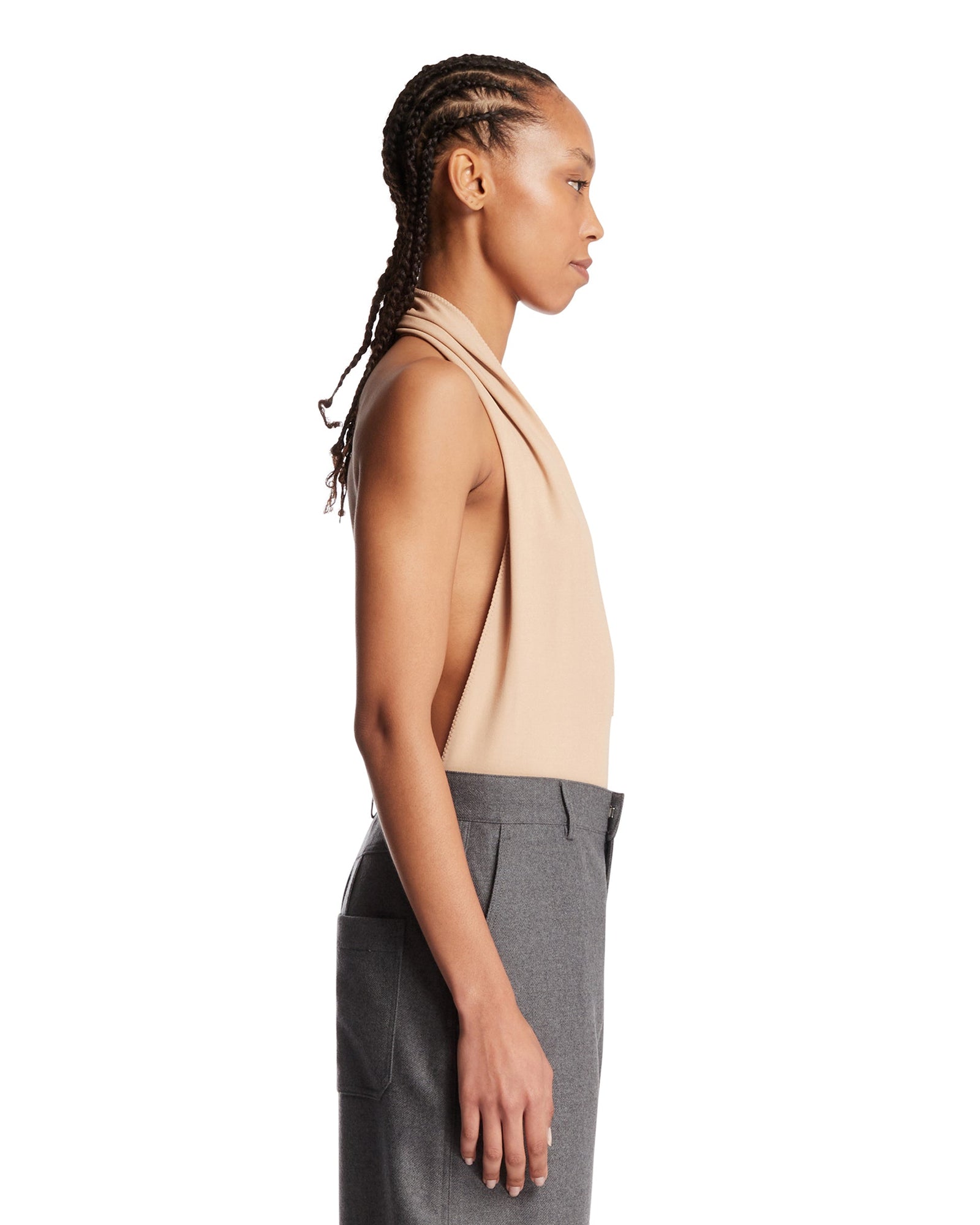 Gucci Body Con Scollo All'americana Beige