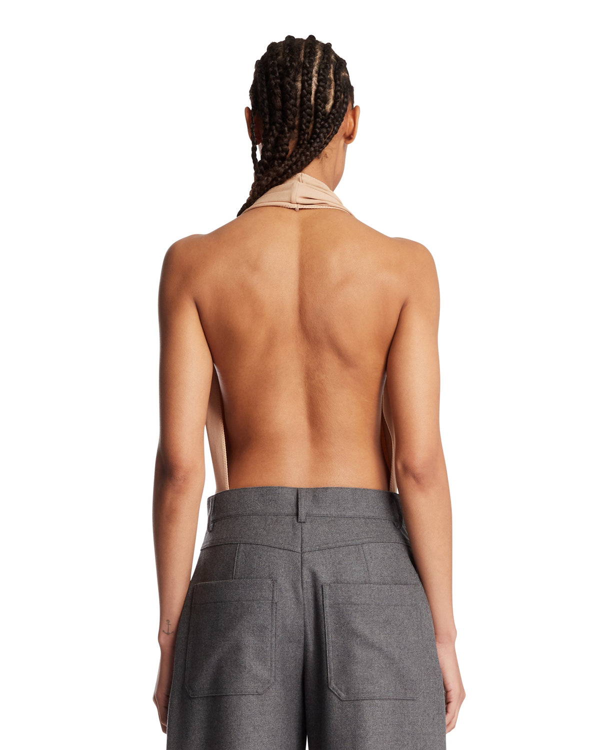 Gucci Body Con Scollo All'americana Beige