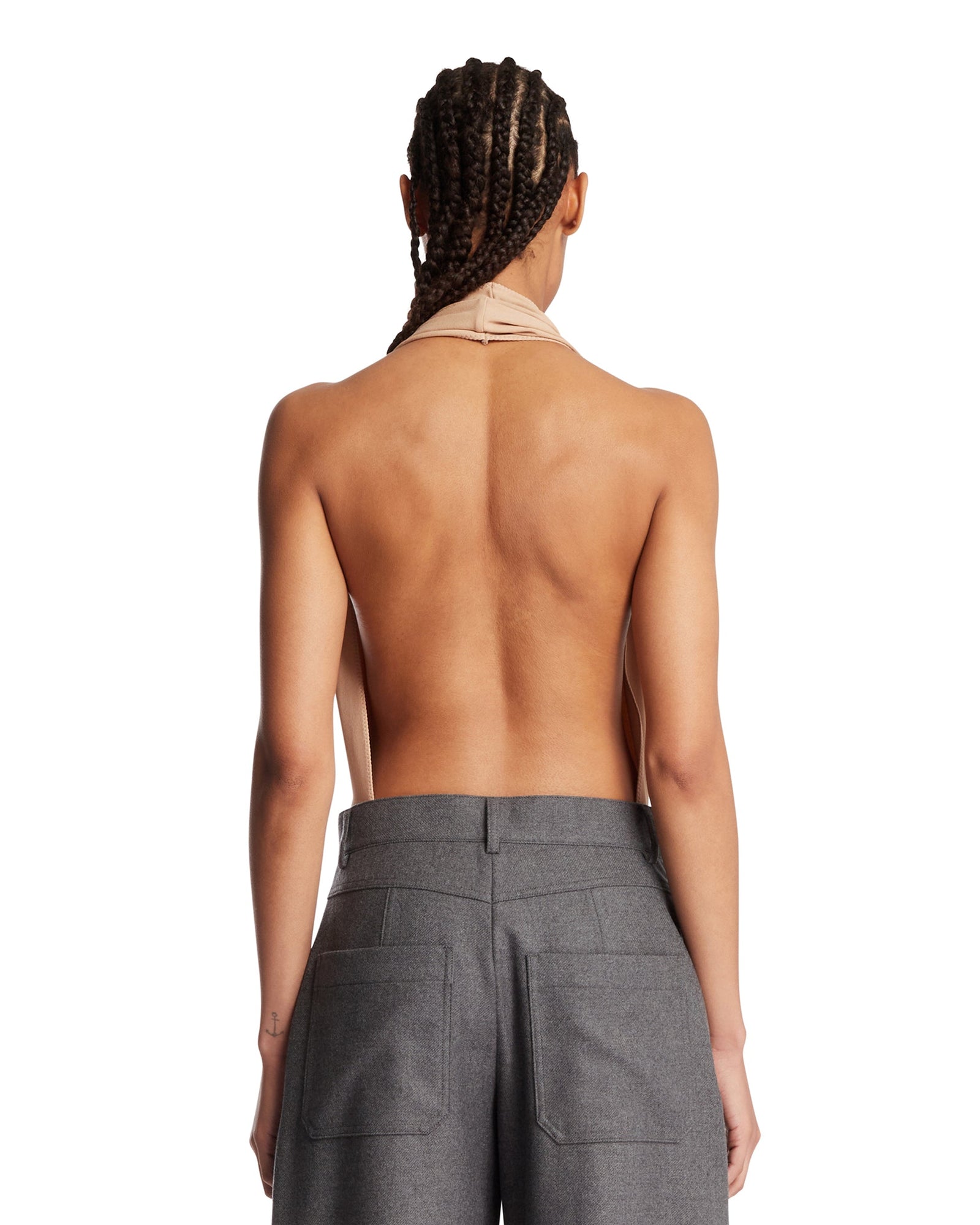 Gucci Body Con Scollo All'americana Beige
