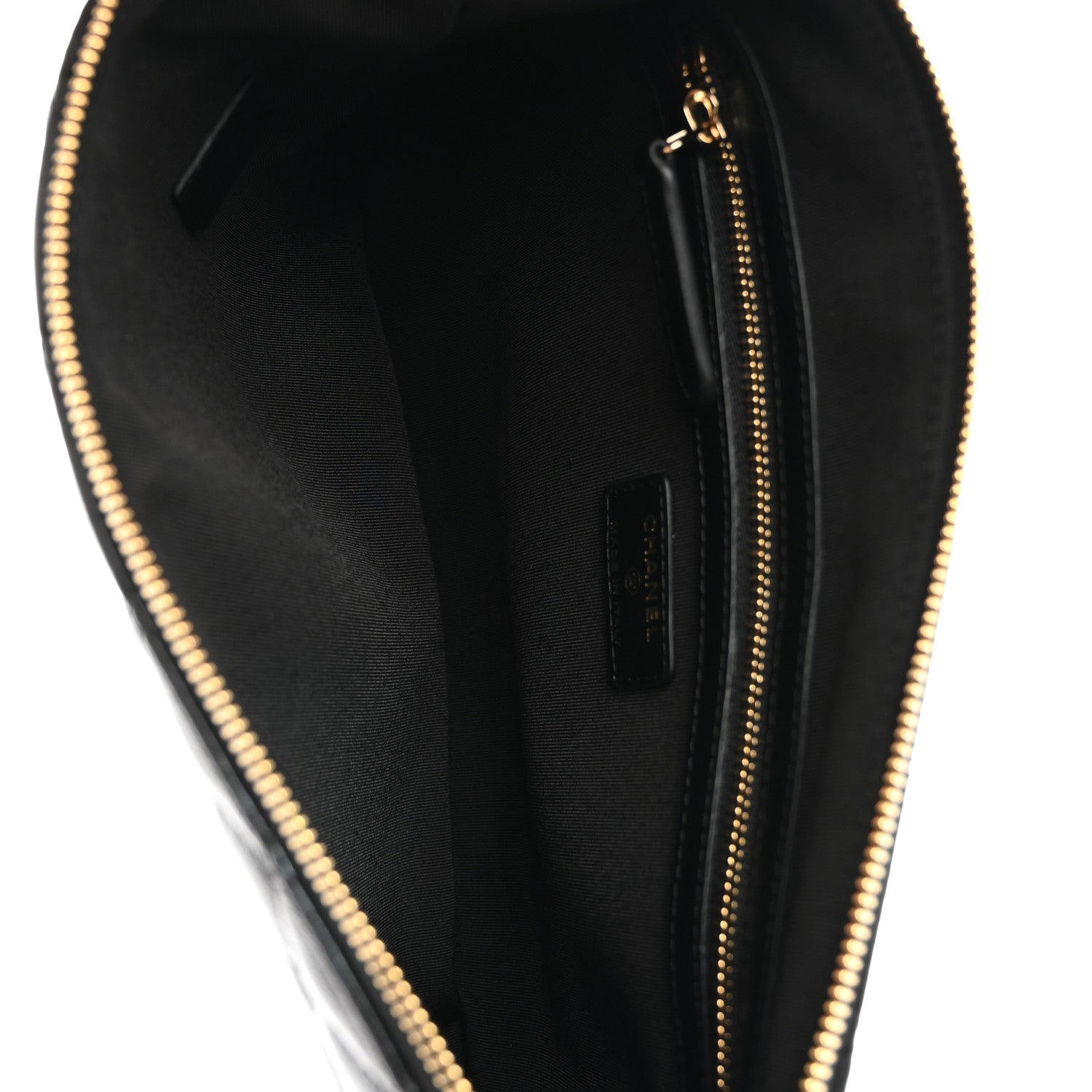 Chanel Calfskin Quilted Pearl Medium Cosmetic Case Black