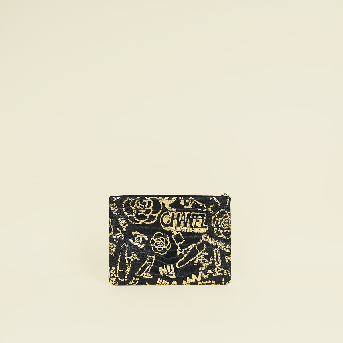 Chanel Bicolor Graffiti 2.55 Large Crocodile Reissue Cosmetic Case
