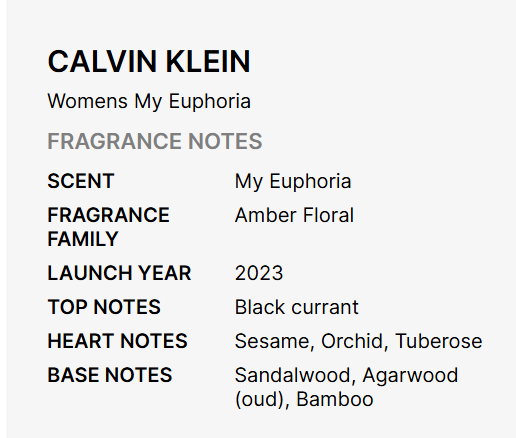 Calvin Klein My Euphoria Eau De Parfum for Women 100 ml