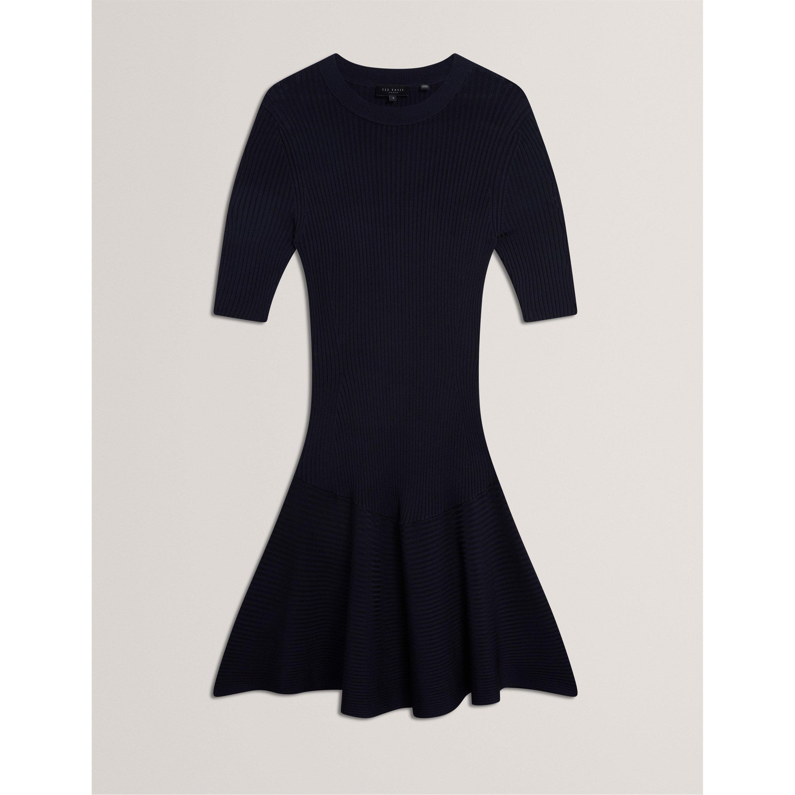 Short-Sleeve Knitted Jumper Dress