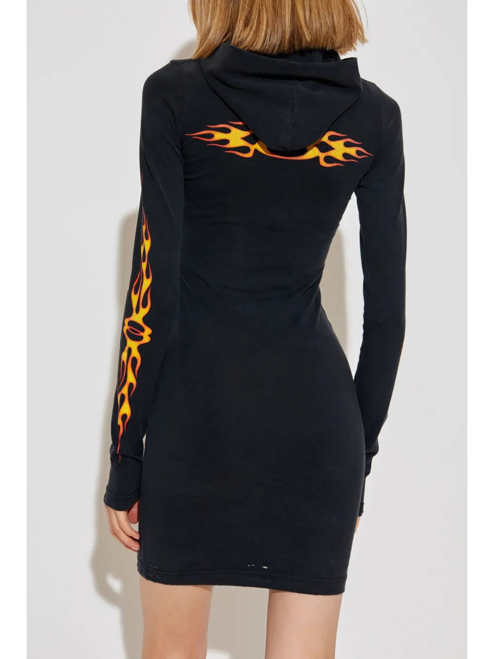 flames-print mini dress