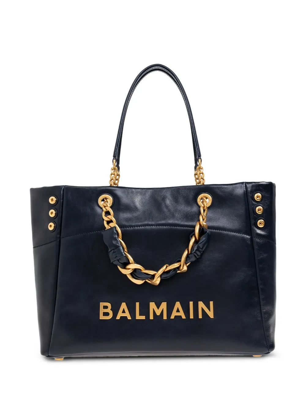 chain-detail logo shoulder bag