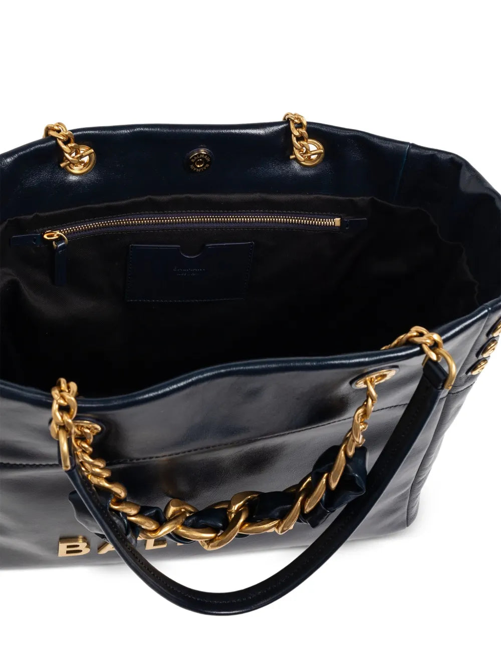 chain-detail logo shoulder bag
