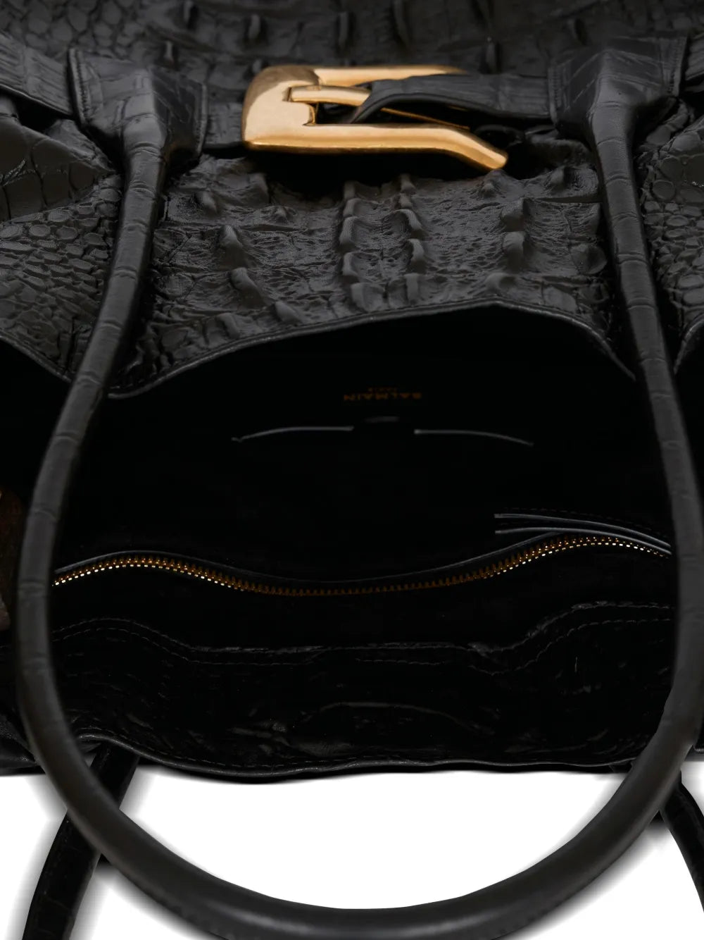 XL Anthem embossed-crocodile buckle tote bag