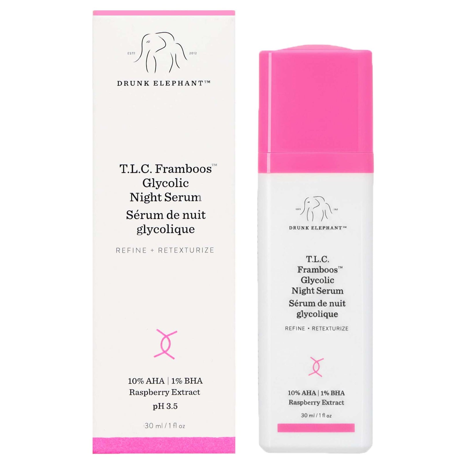 Drunk Elephant T.L.C. Framboos Glycolic Resurfacing Night Serum 30 ml