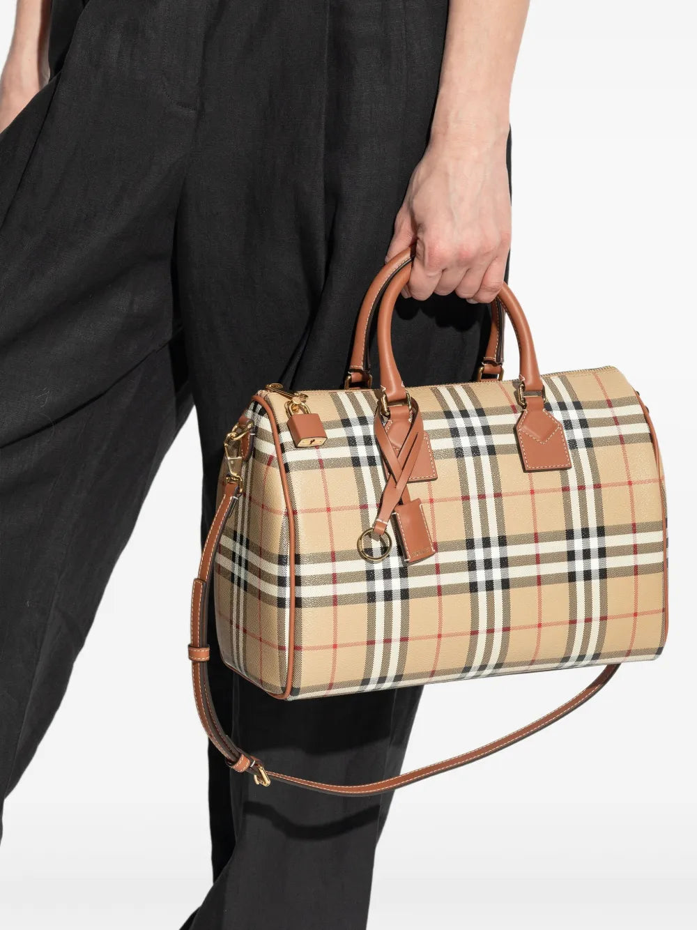 medium Check satchel bag
