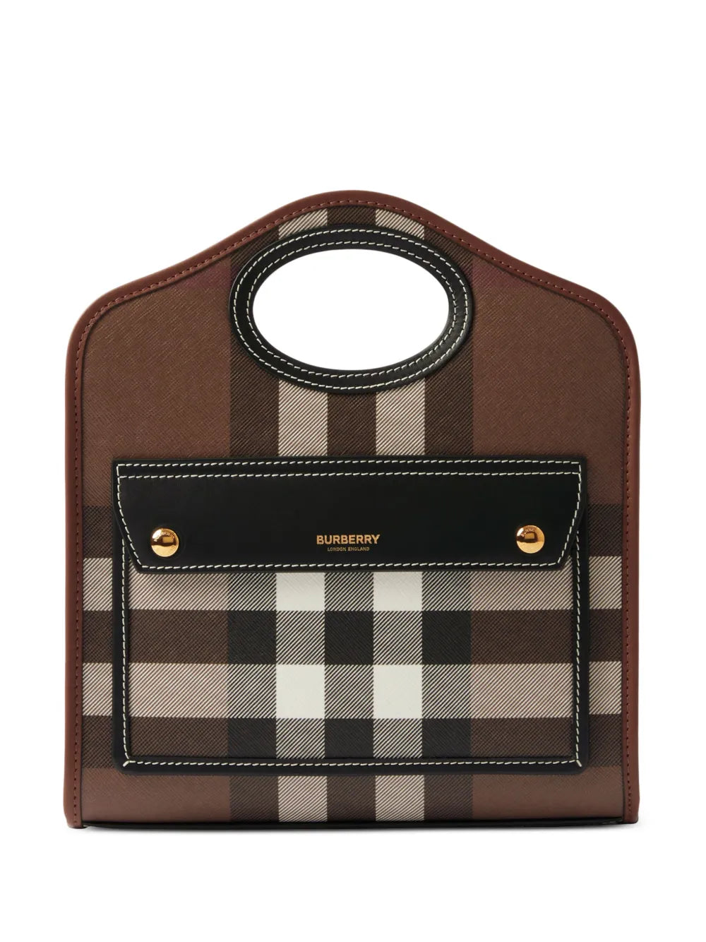 mini checkered leather tote bag